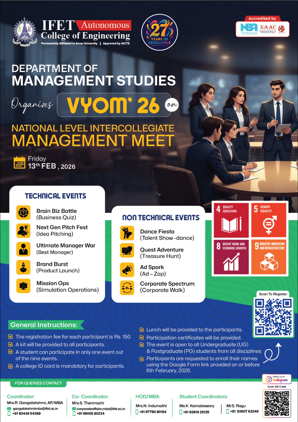 VYOM'26 Management Meet Poster 